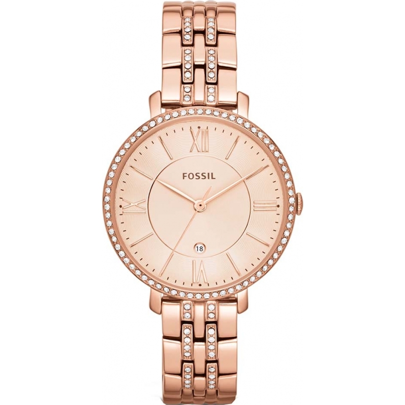 Fossil Ladies Jacqueline Rose Gold Tone Watch