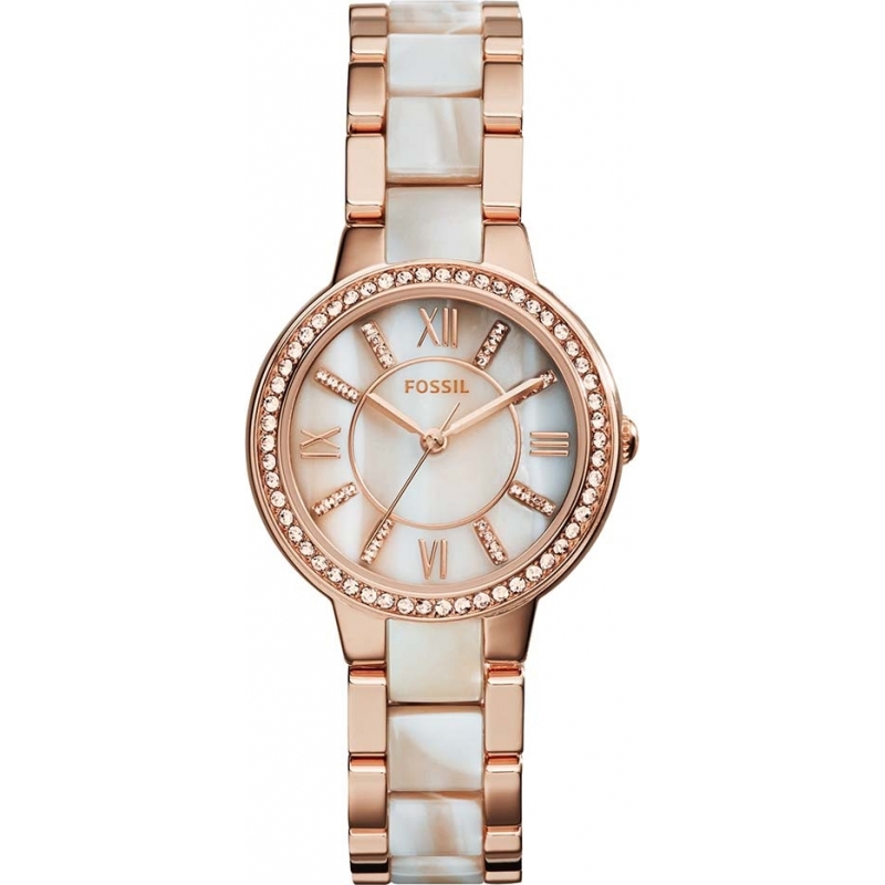 Fossil Ladies Virginia Rose and Shimmer Horn Watch