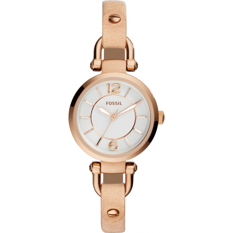 Fossil Ladies Georgia Sand Leather Strap Watch