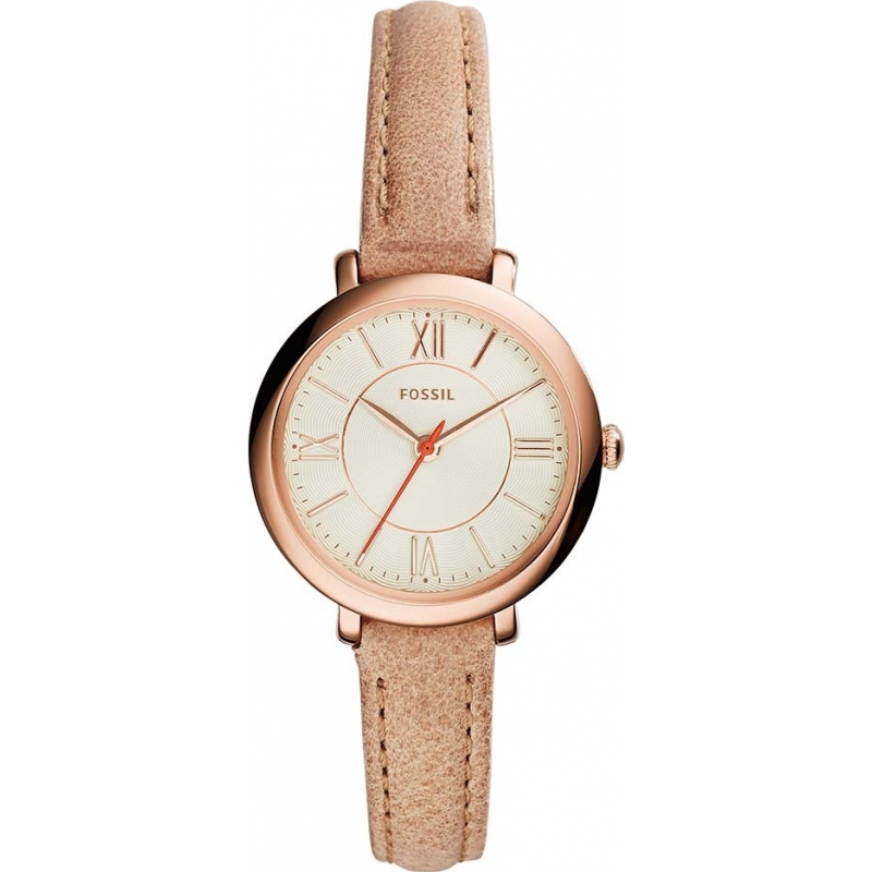 Fossil Ladies Jacqueline Cream Leather Strap Watch