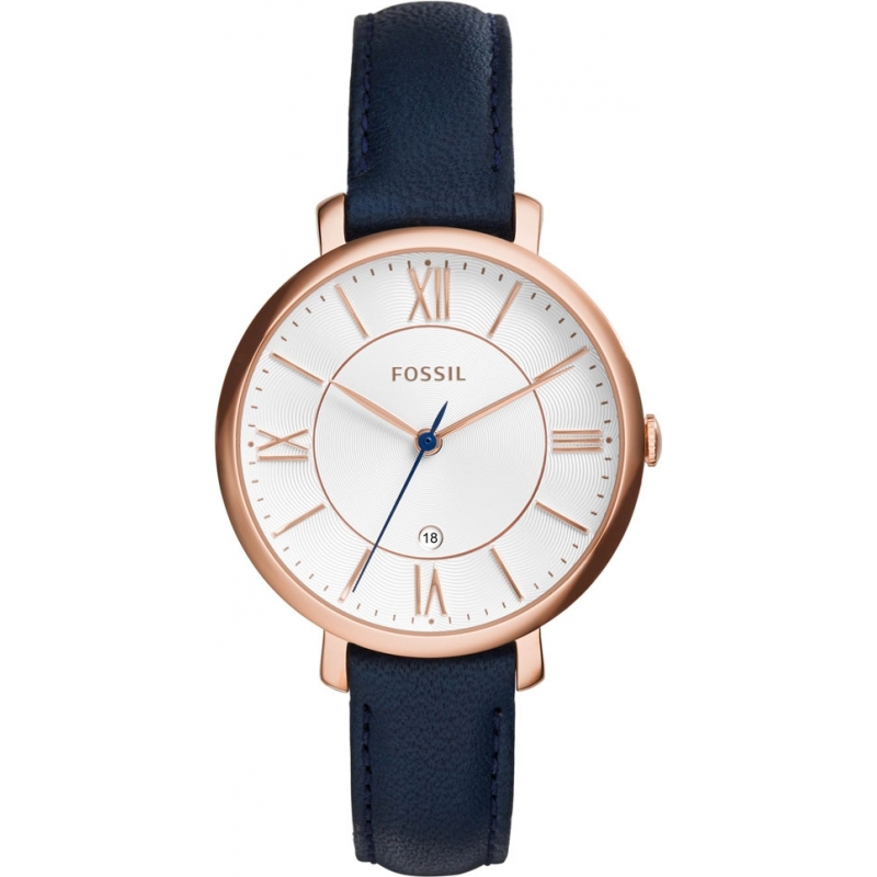 Fossil Ladies Jacqueline Blue Leather Strap Watch