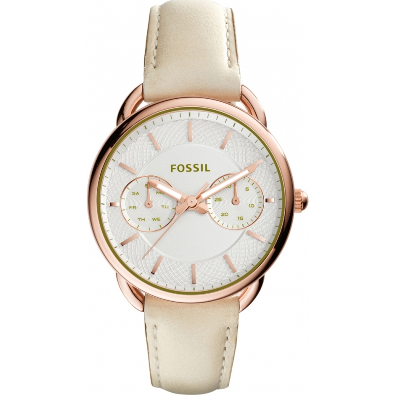 Fossil Ladies Tailor Cream Leather Watch