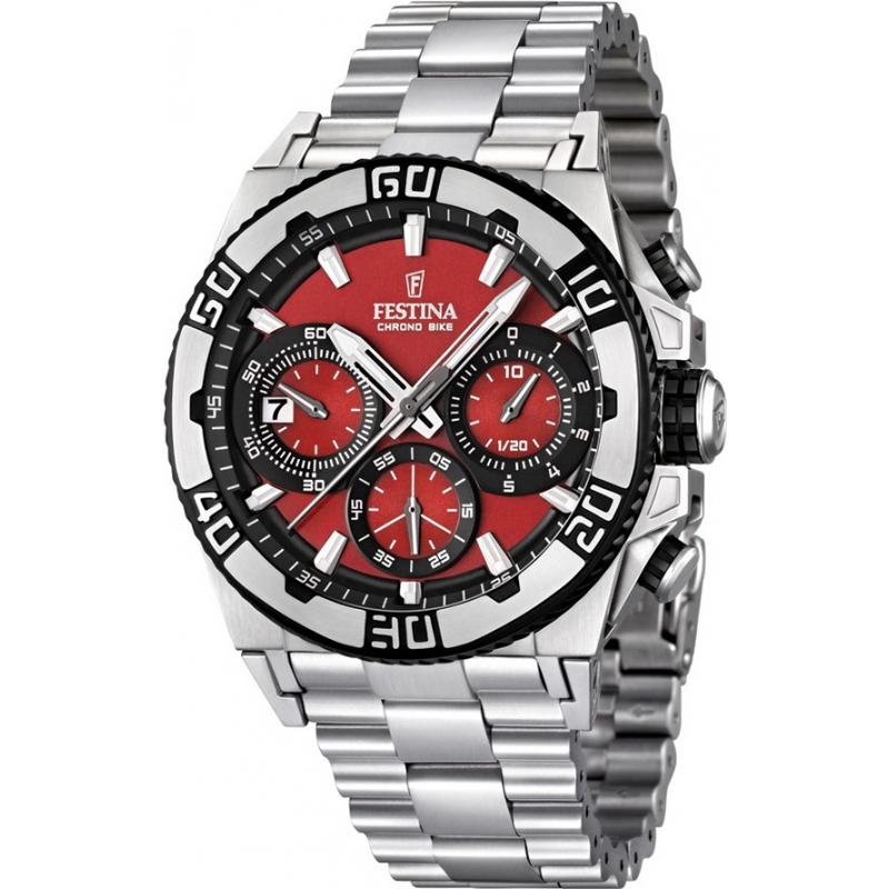 Festina Mens Chrono Bike 2013 Red and Silver Watch