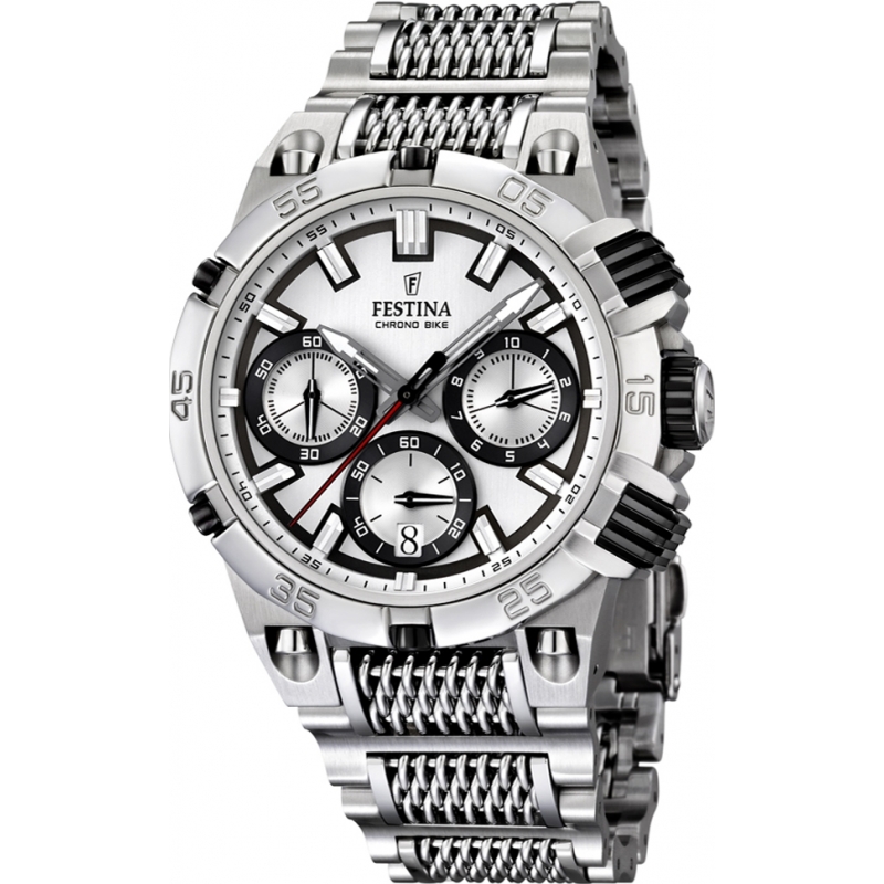 Festina Mens 2014 Chrono Bike Tour De France Silver Watch