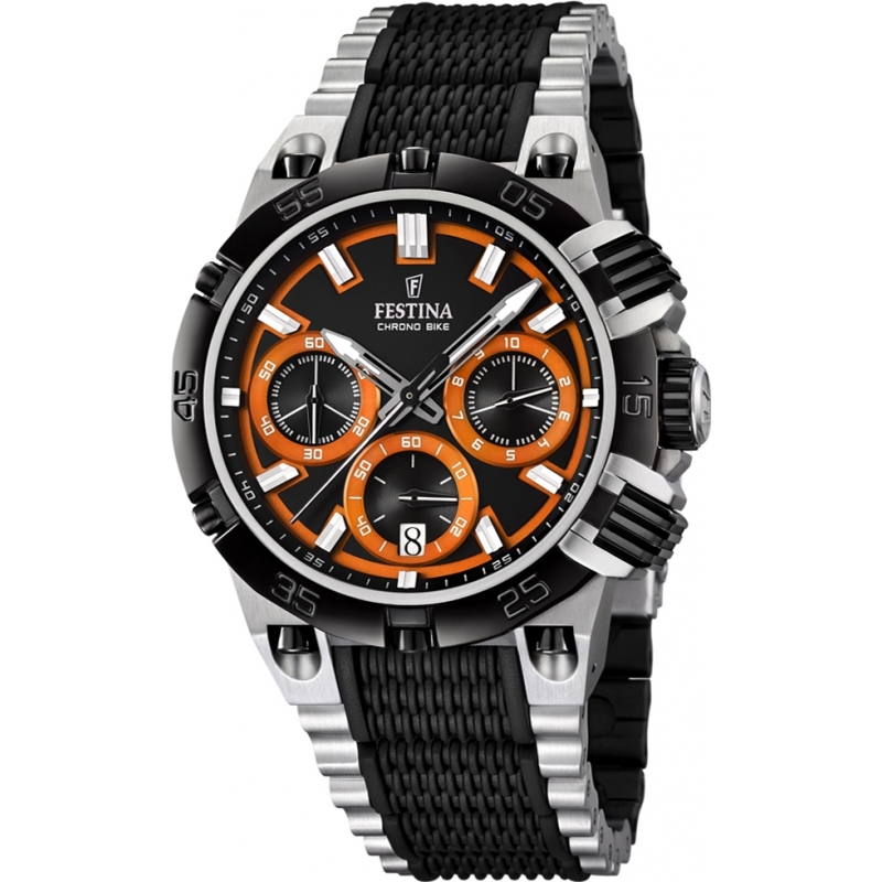 Festina Mens 2014 Chrono Bike Tour De France Orange Black Watch