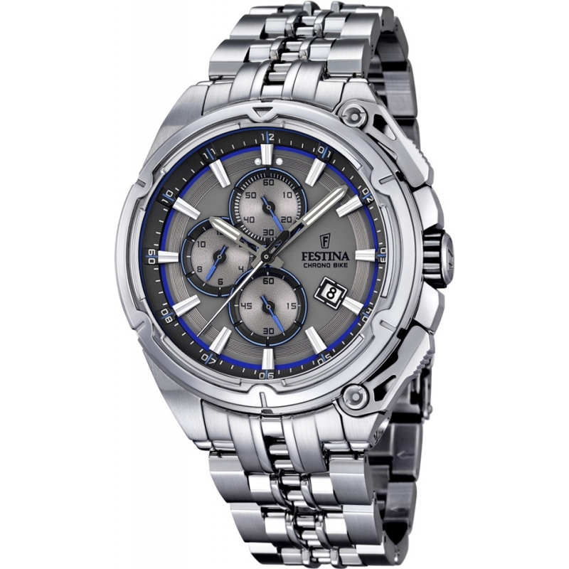 Festina Mens 2015 Chrono Bike Tour De France Silver Watch