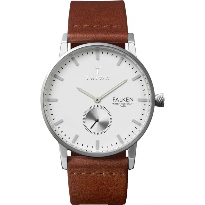 Triwa Ivory Falken Brown Leather Strap Watch