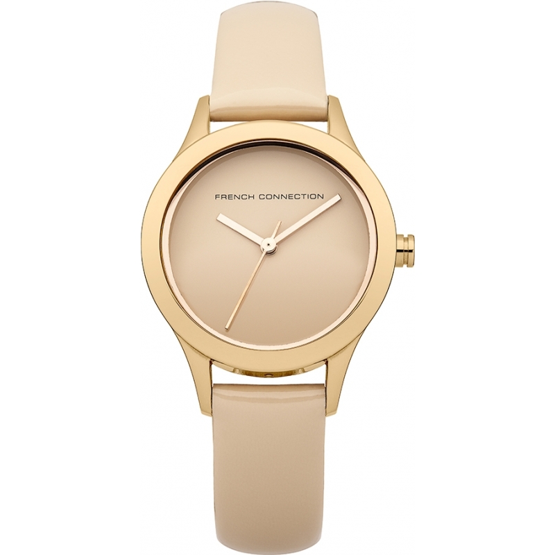 French Connection Ladies All Nude Leather Strap Watch