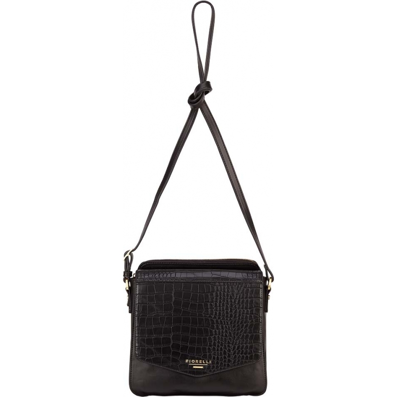 Fiorelli Ladies Taylor Black Croc Mix Cross Body Bag