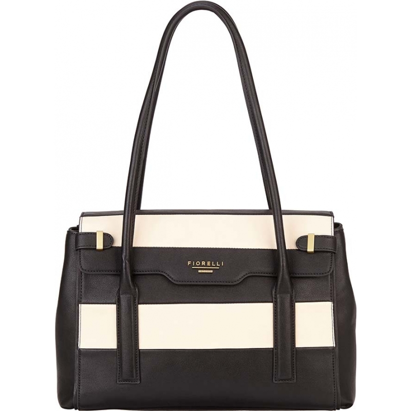 Fiorelli Ladies Deacon Mono Stripe Flap Over Tote Bag