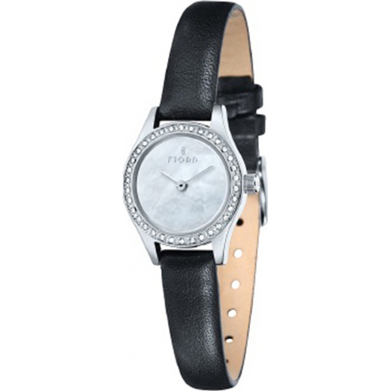 Fjord Ladies Marina 2 Hand Silver Black Watch