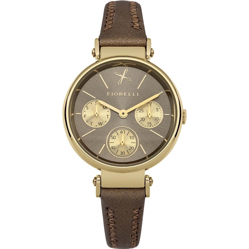 Fiorelli Ladies Tan Leather Strap Chronograph Watch