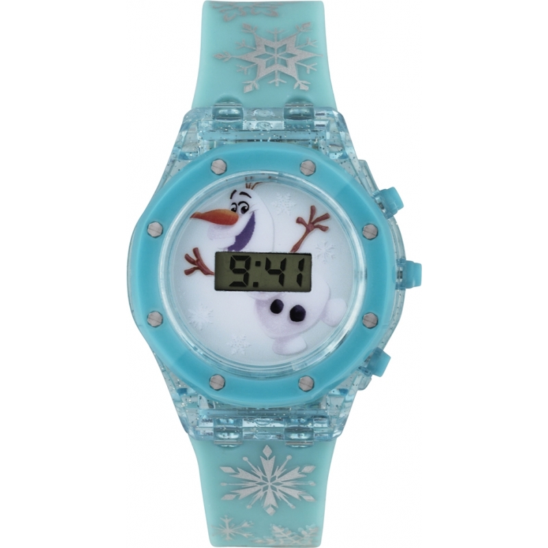 Frozen Girls Olaf Flashing Watch with Blue Silicone Strap