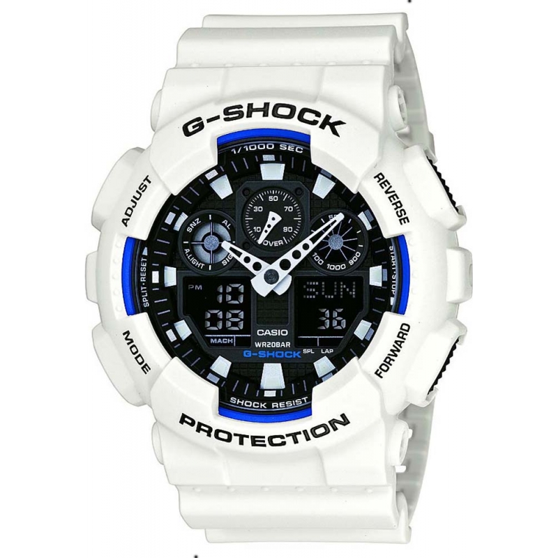 Casio Mens G-Shock World Time White Resin Strap Watch