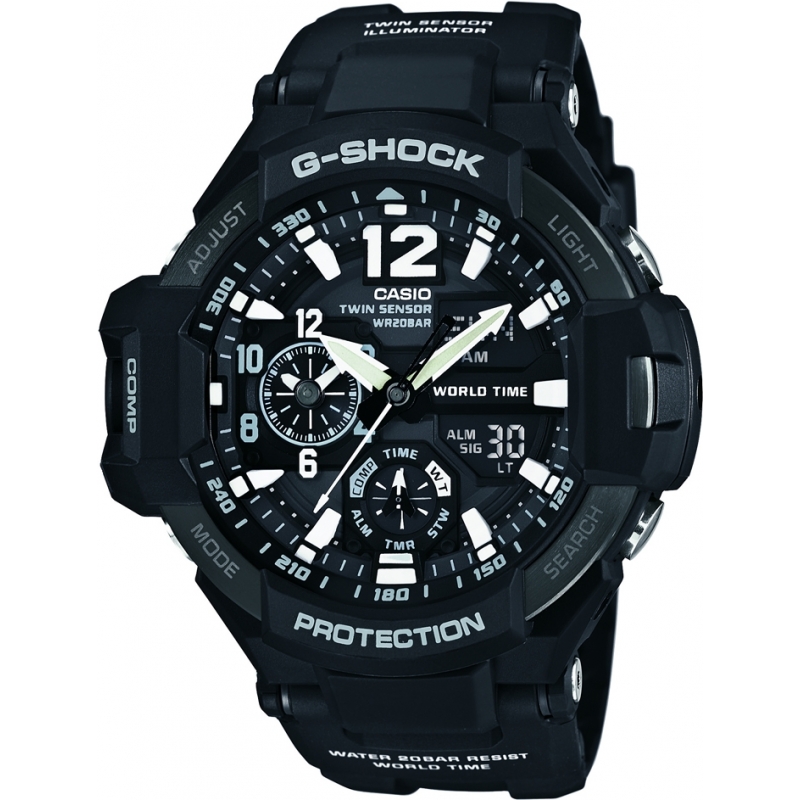 Casio Mens G-Shock Black Resin Strap Watch