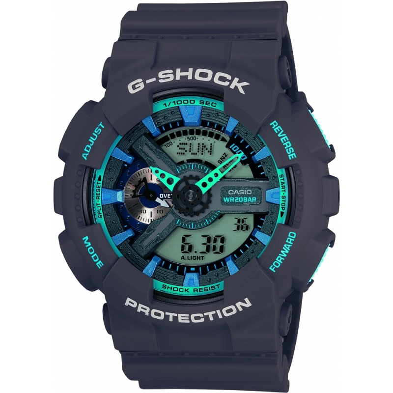 Casio Mens G-Shock World Time Grey Resin Strap Combi Watch