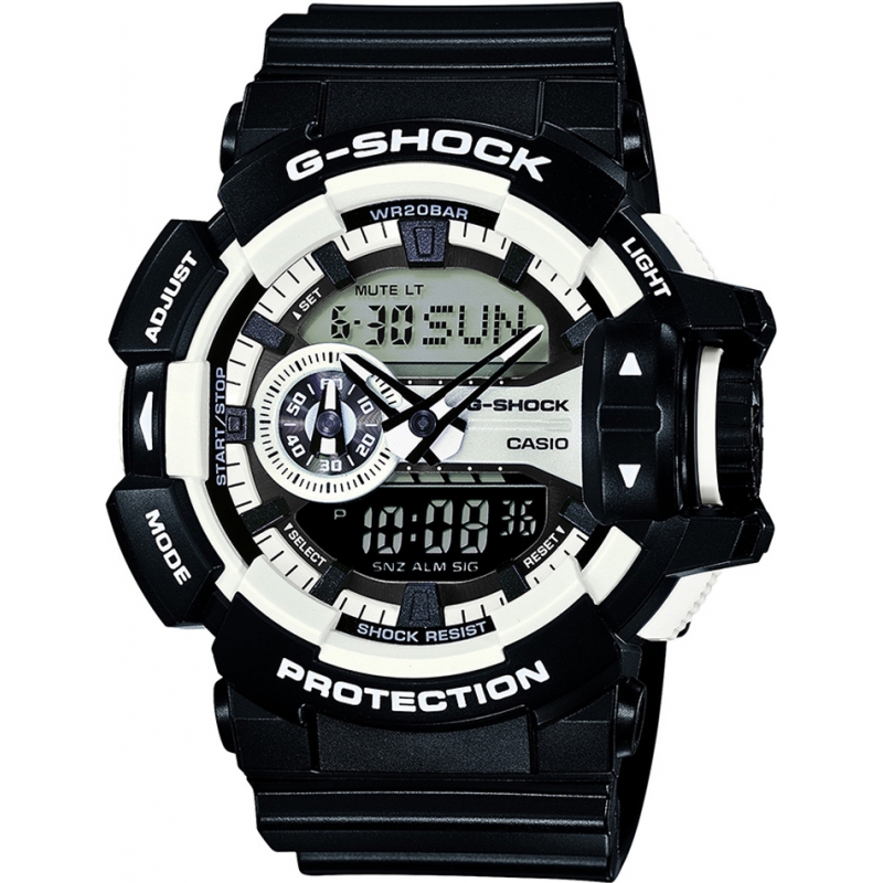 Casio Mens G-Shock White Black Chronograph Watch