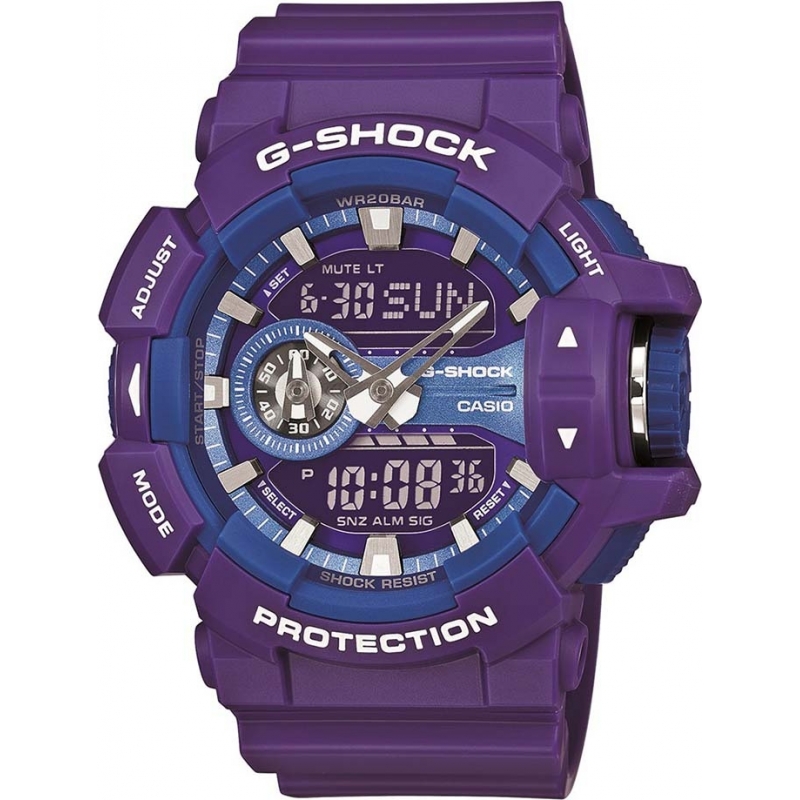 Casio Mens G-Shock Purple Resin World Time Combi Watch