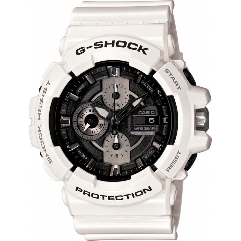 Casio Mens G-Shock White Resin Strap Watch with Stopwatch