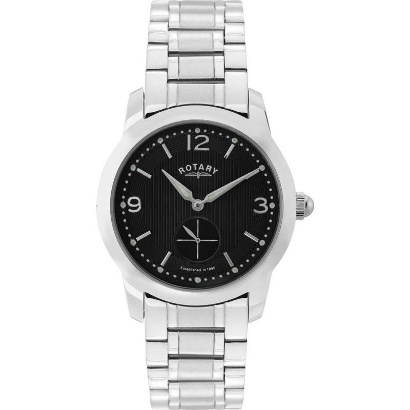 Rotary Mens Timepieces Cambridge Silver Steel Bracelet Watch