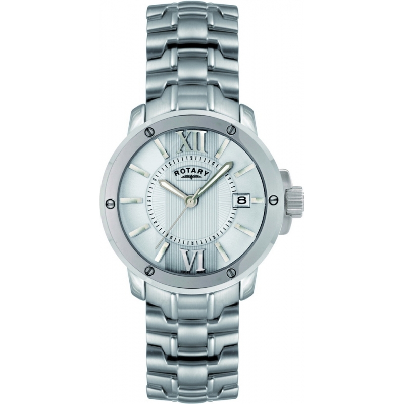 Rotary Mens Timepieces Silver Tone Steel Watch