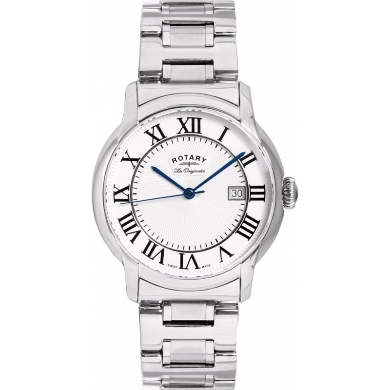Rotary Mens Les Originales Carviano Silver Steel Watch