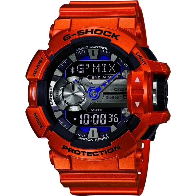 Casio Mens G-Shock Orange Resin Bluetooth Combi Watch