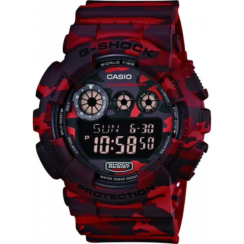 Casio Mens G-Shock World Time Resin Camo Strap Combi Watch