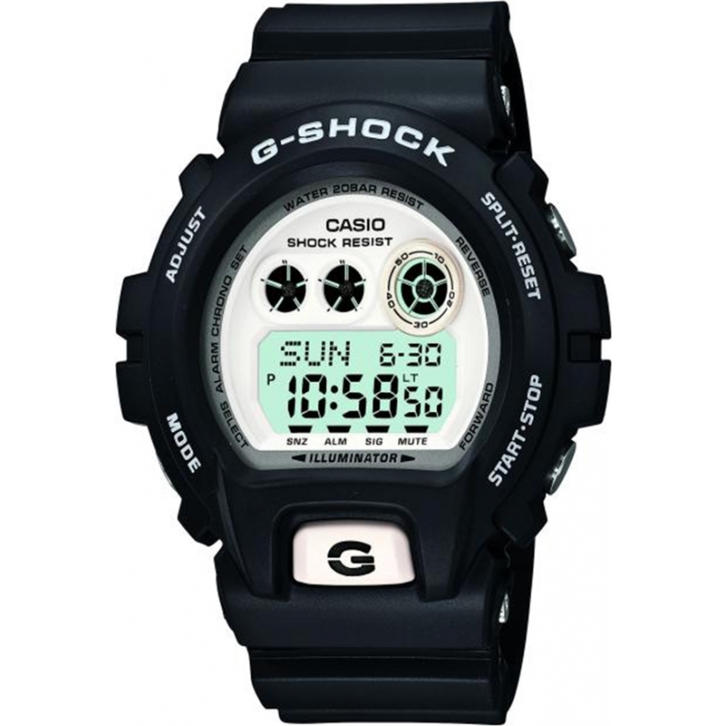 Casio Mens G-Shock World Time White Black Digital Watch