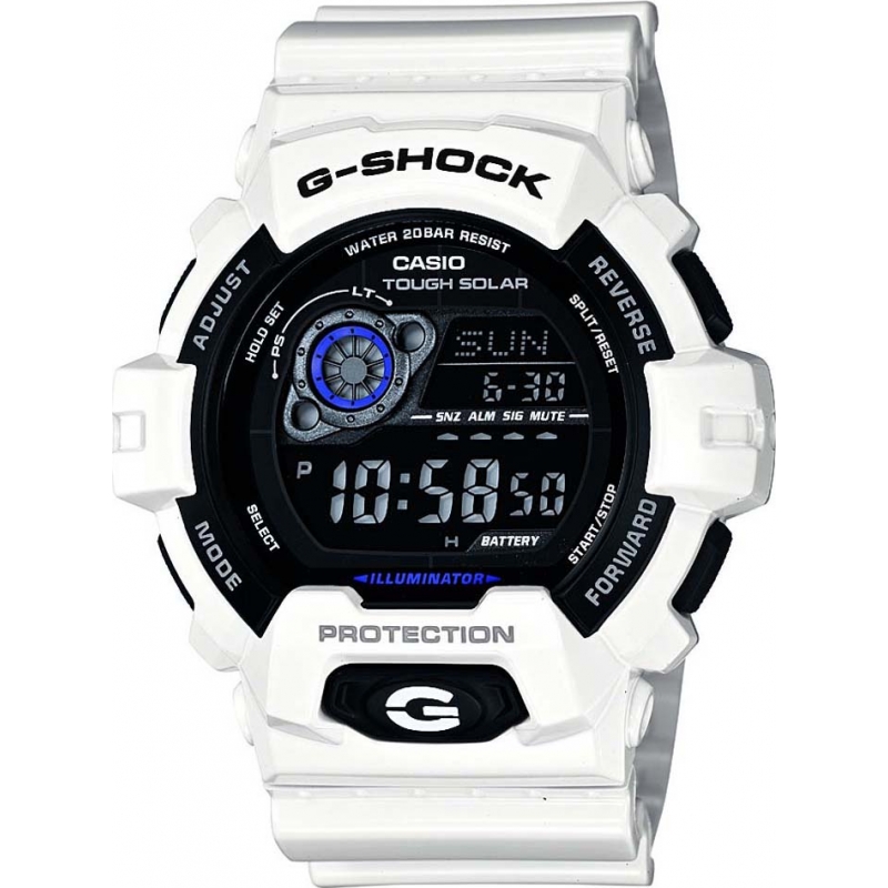 Casio Mens G-Shock World Time White Solar Powered Watch