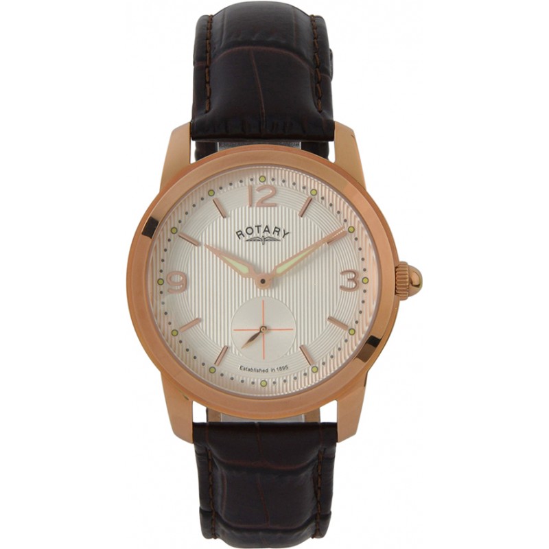 Rotary Mens Timepieces Cambridge Brown Leather Strap Watch