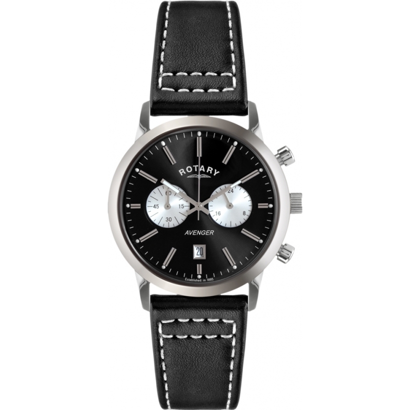Rotary Mens Timepieces Sports Avenger Black Chronograph Watch