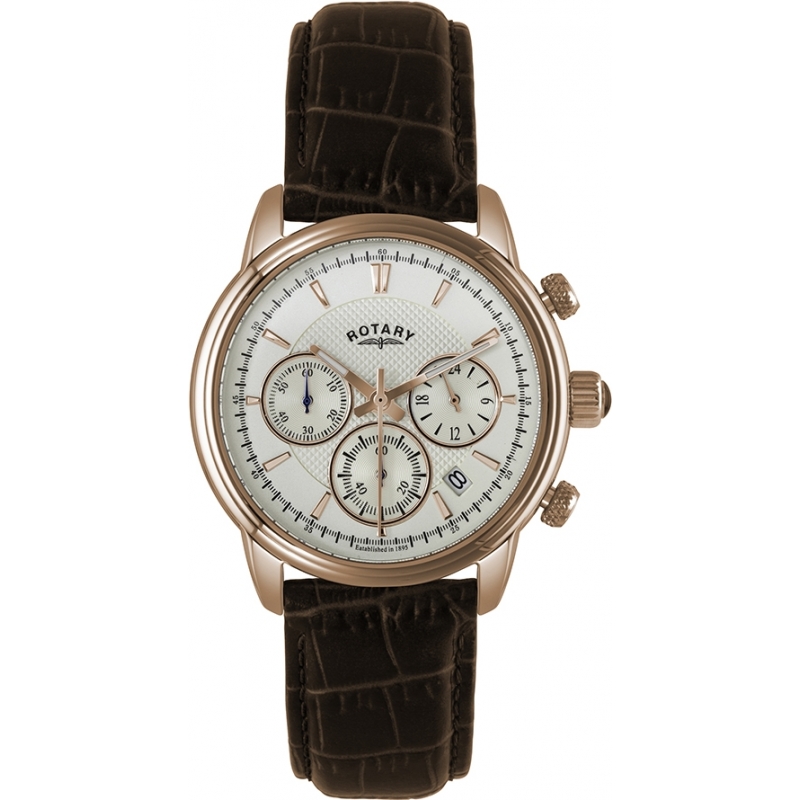 Rotary Mens Timepieces Monaco Gold Brown Chronograph Sports Watch