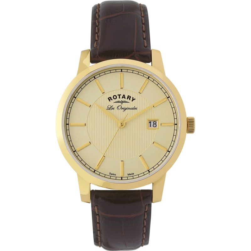 Rotary Mens Les Originales Brown Leather Watch