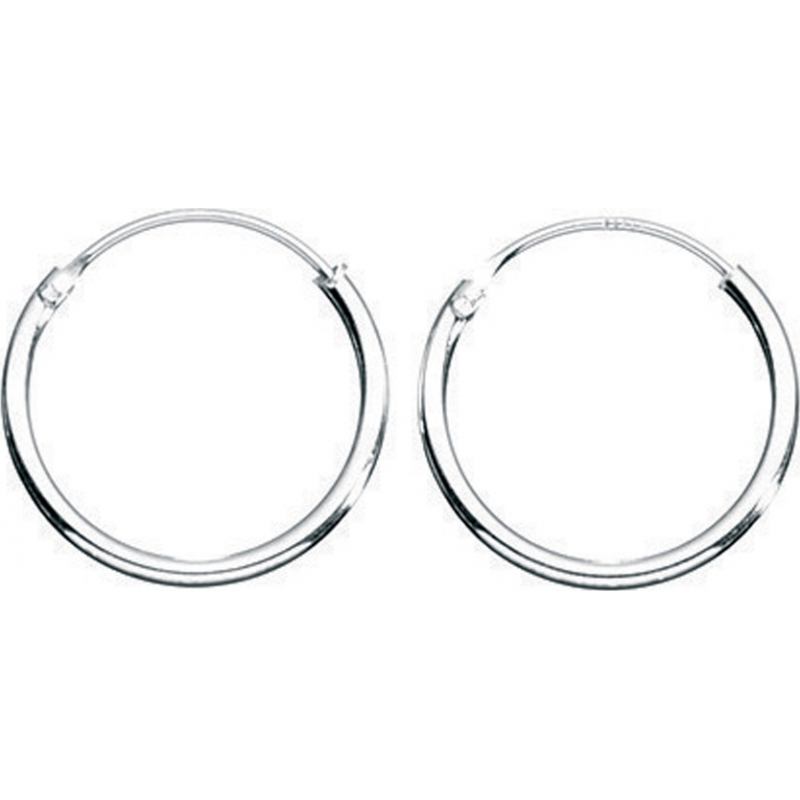 Charles Conrad Ladies Plain Silver Hoop Earrings