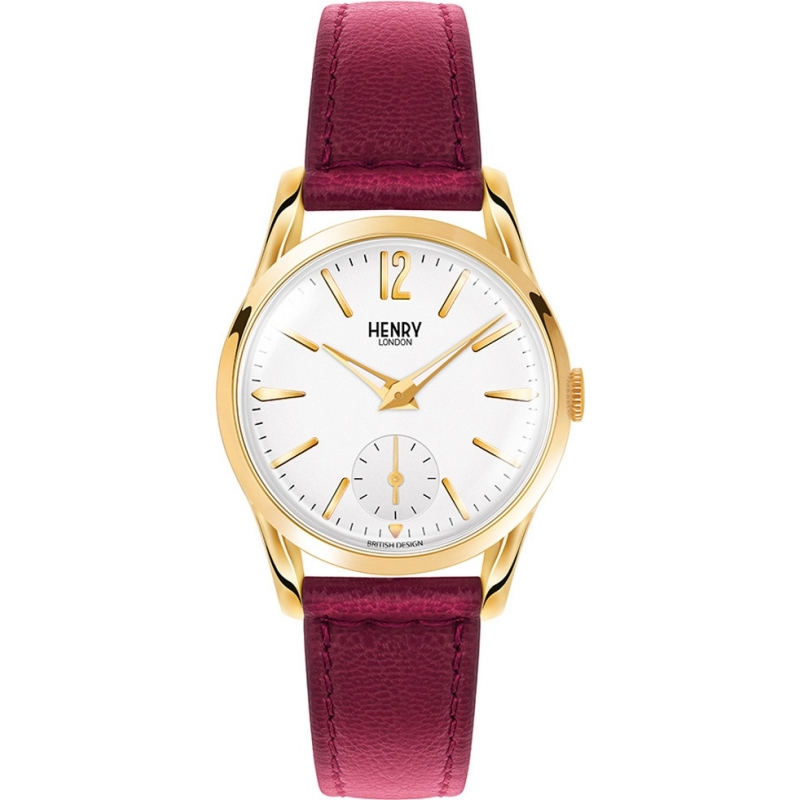 Henry London Ladies Holborn White Burgundy Watch