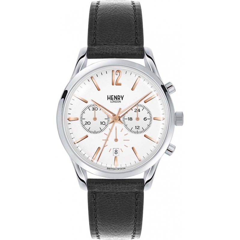 Henry London Highgate White Black Chronograph Watch