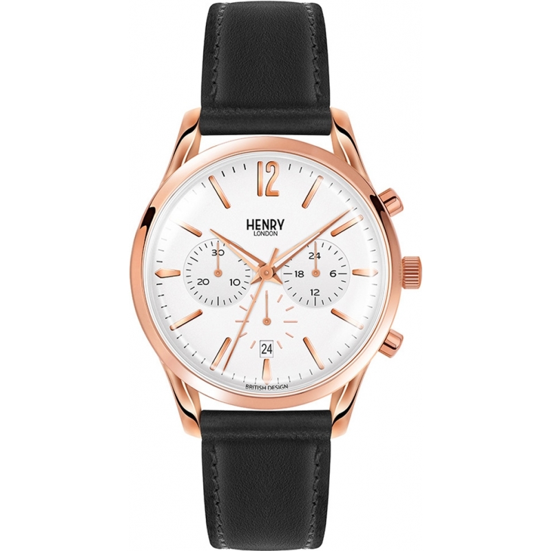 Henry London Richmond White Black Chronograph Watch