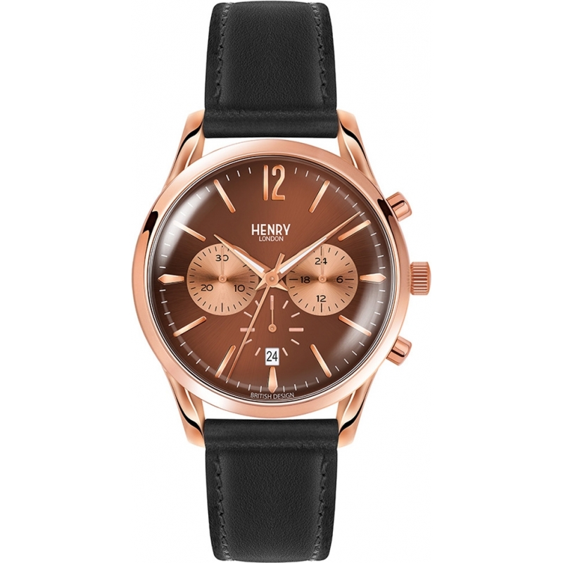 Henry London Harrow Brown Black Chronograph Watch