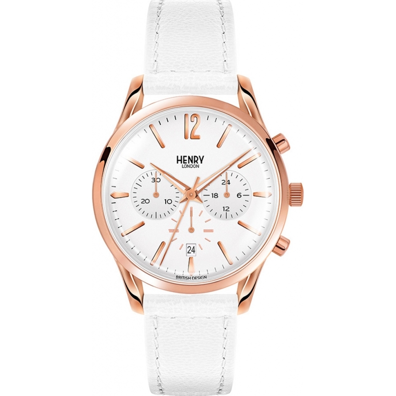 Henry London Ladies Pimlico White Chronograph Watch