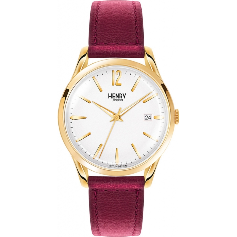 Henry London Ladies Holborn White Burgundy Watch