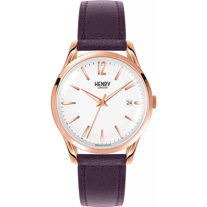 Henry London Ladies Hampstead White Purple Watch