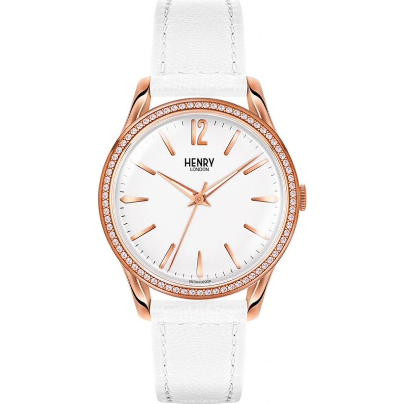 Henry London Ladies Pimlico White Watch with Swarovski Elements