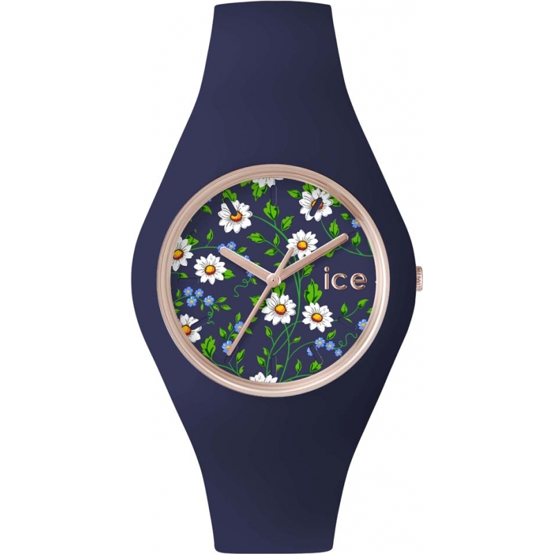 Ice-Watch Ladies Ice-Flower Blue Silicone Strap Small Watch