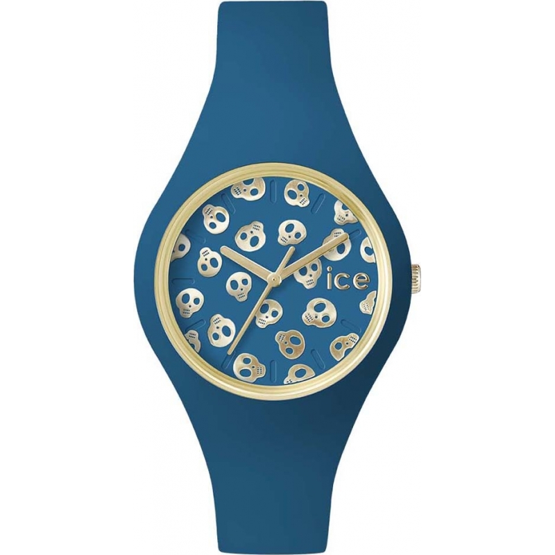 Ice-Watch Ladies Ice-Skull Small Deep Water Blue Silicone Strap Watch