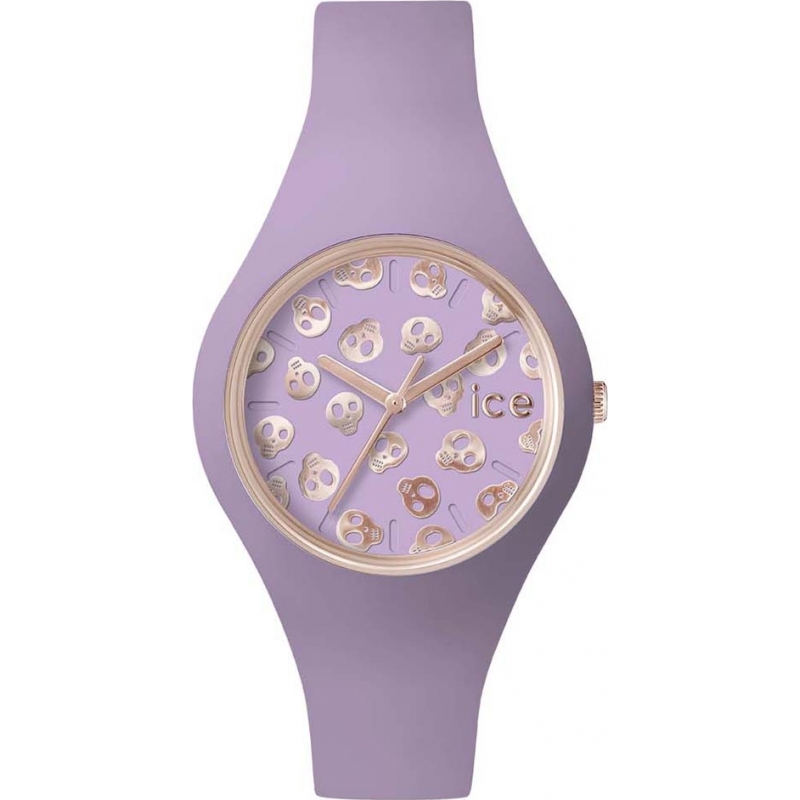 Ice-Watch Ladies Ice-Skull Small Lilac Silicone Strap Watch