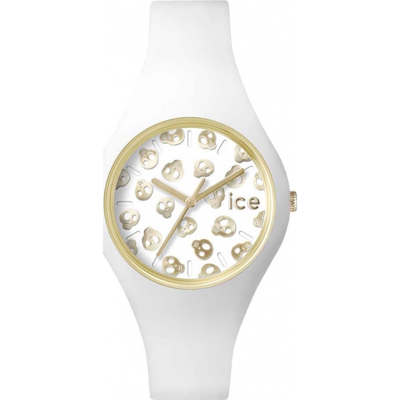 Ice-Watch Ladies Ice-Skull Small White Silicone Strap Watch