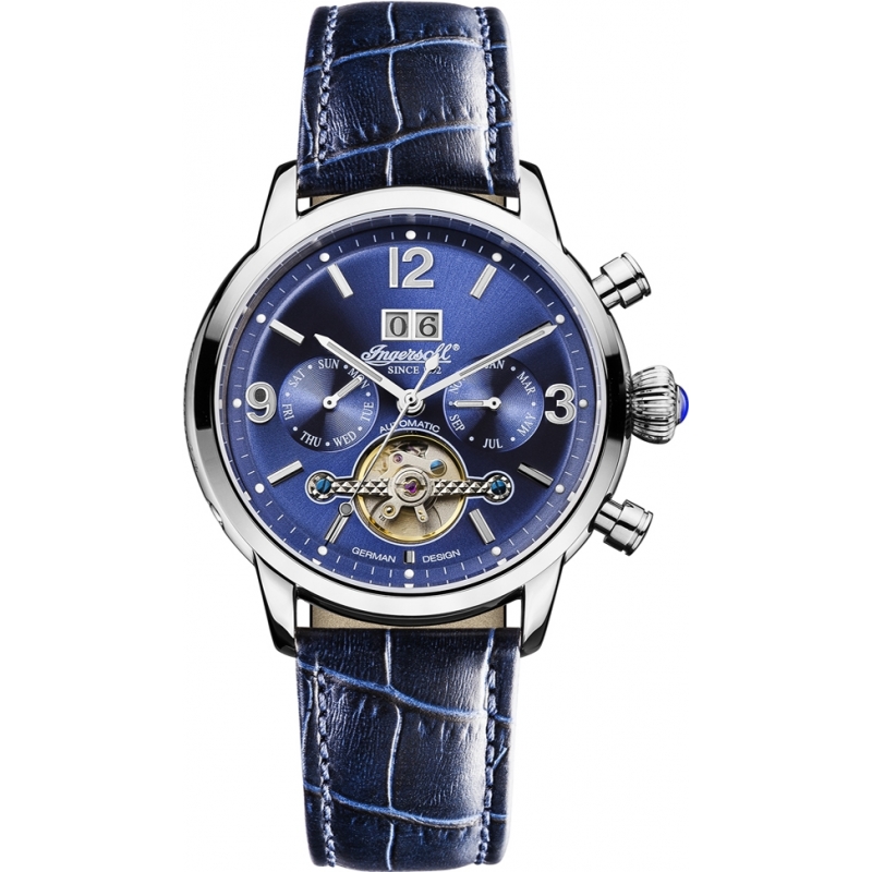 Ingersoll Mens Belle Star Automatic Blue Chronograph Watch