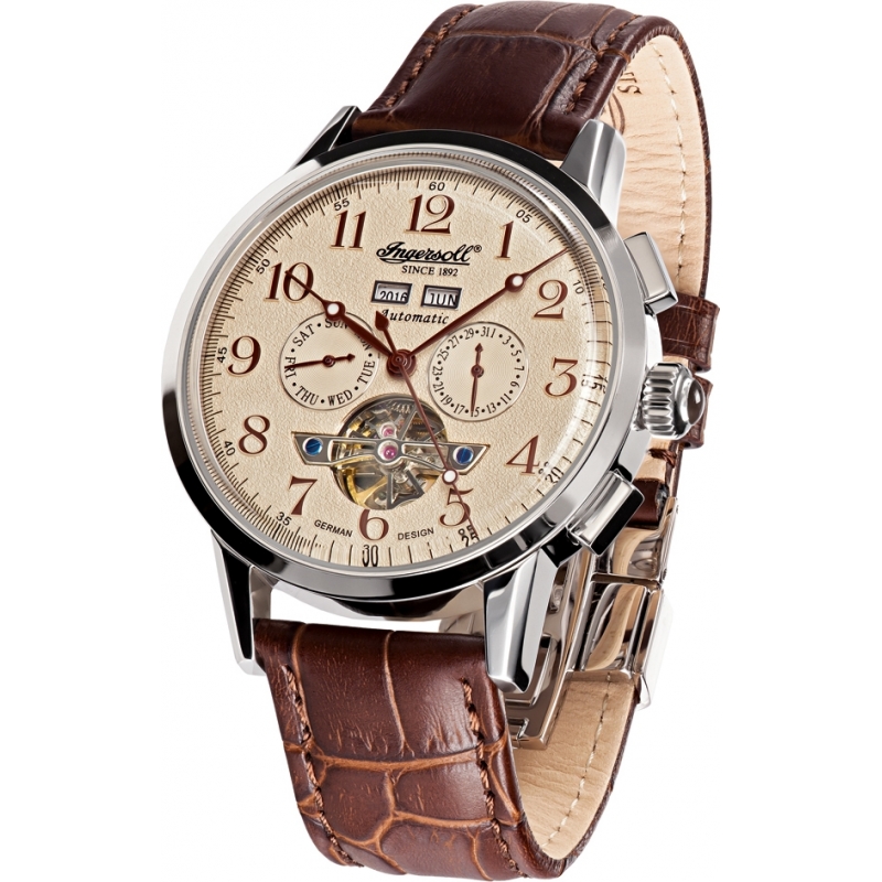 Ingersoll Mens Caldwell Brown Leather Strap Watch