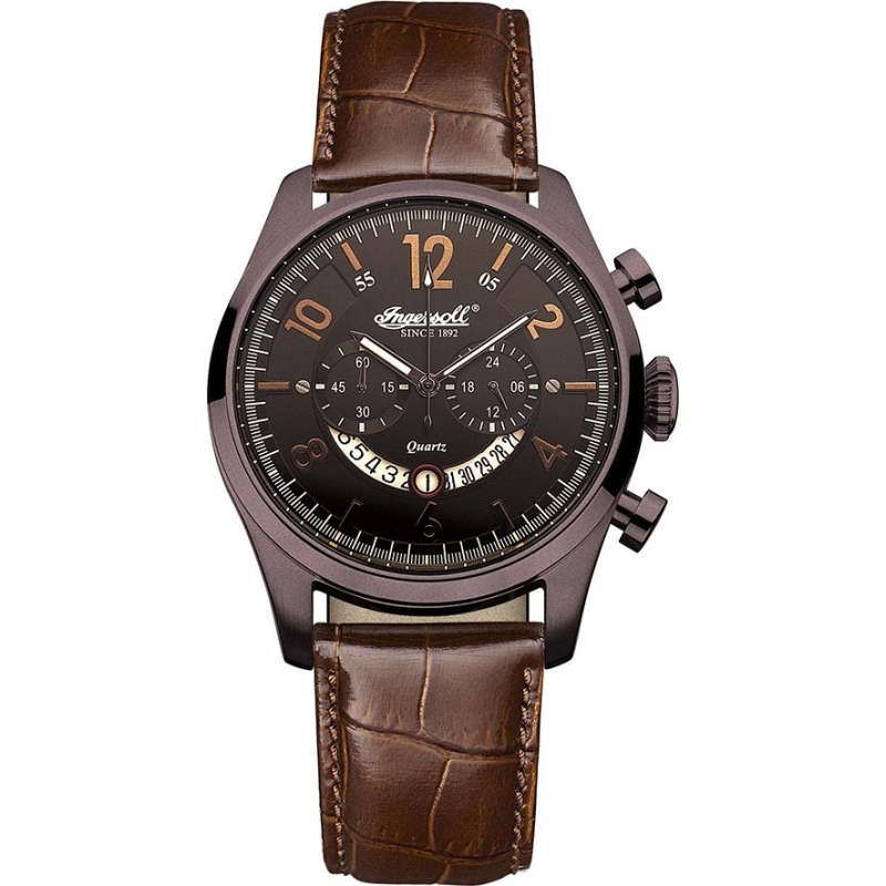 Ingersoll Mens Chelsea Black Brown Watch